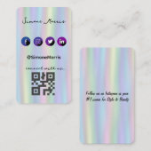 Carte De Visite Holographique Design-Social Media QR Code (Devant / Derrière)