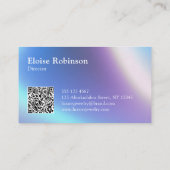 Carte de visite Holographique élégant QR Code (Dos)