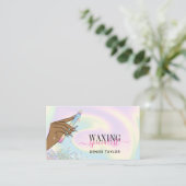 Carte De Visite holographique femme épilation main cire dépilation (Debout devant)