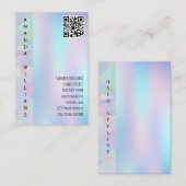 Carte De Visite Holographique géométrique | Code QR (Devant / Derrière)