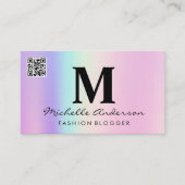 Carte De Visite Holographique géométrique | Code QR (Devant)