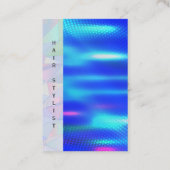 Carte De Visite Holographique géométrique | Code QR | Métal bleu (Dos)