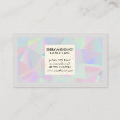 Carte De Visite Holographique géométrique | Monogramme et frontièr (Dos)