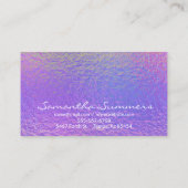 Carte De Visite Holographique Iridescendant violet moderne (Dos)