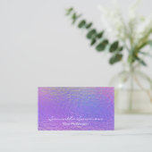 Carte De Visite Holographique Iridescendant violet moderne (Debout devant)