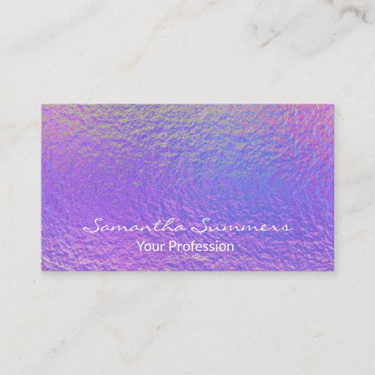 Carte De Visite Holographique Iridescendant violet moderne (Devant)