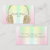 Carte De Visite Holographique Iridescente Gold Parties scintillant (Devant / Derrière)