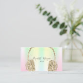 Carte De Visite Holographique Iridescente Gold Parties scintillant (Debout devant)