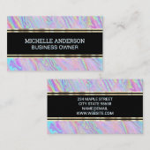 Carte De Visite Holographique Iridescente Liquify Arrière - plan (Devant / Derrière)