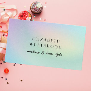 Carte De Visite Holographique Iridescente Moderne Elégant Salon de