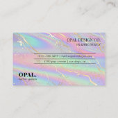 Carte De Visite Holographique Iridescente Opale Pierre Marbre Or (Dos)