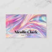 Carte De Visite Holographique Iridescente QR Code Bold Moderne (Devant)