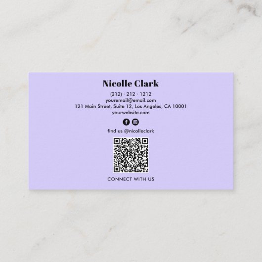 Carte De Visite Holographique Iridescente QR Code moderne (Dos)