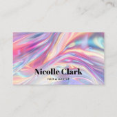 Carte De Visite Holographique Iridescente QR Code moderne (Devant)