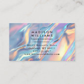 Carte De Visite Holographique Iridescente Shimmer Moderne (Dos)