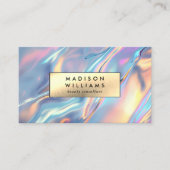 Carte De Visite Holographique Iridescente Shimmer Moderne (Devant)