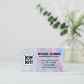 Carte De Visite Holographique Iridescgraphique | Rainbow Liquid |  (Debout devant)