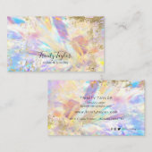 Carte De Visite Holographique Iridesecent arc-en-ciel et fausse fe (Devant / Derrière)