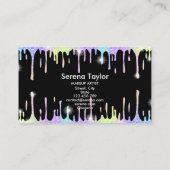 Carte De Visite Holographique licorne maquillage cils parties scin (Dos)