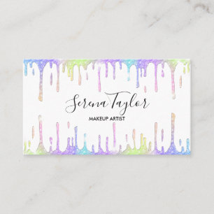 Carte De Visite Holographique licorne maquillage cils parties scin