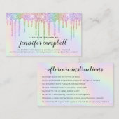 Carte De Visite Holographique licorne parties scintillant goutte g (Devant / Derrière)