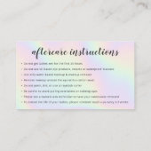 Carte De Visite Holographique licorne parties scintillant goutte g (Dos)