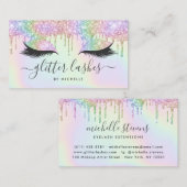 Carte De Visite Holographique licorne parties scintillant gouttes  (Devant / Derrière)