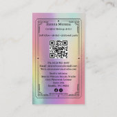 Carte de visite holographique Makeup Rainbow Celes (Dos)