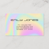 Carte de visite holographique minimaliste moderne (Dos)