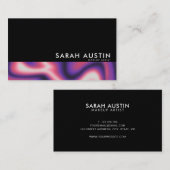 Carte de visite holographique minimaliste moderne (Devant / Derrière)