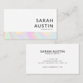 Carte de visite holographique minimaliste moderne (Devant / Derrière)