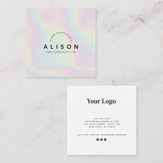 Carte de visite holographique moderne (Devant / Derrière)