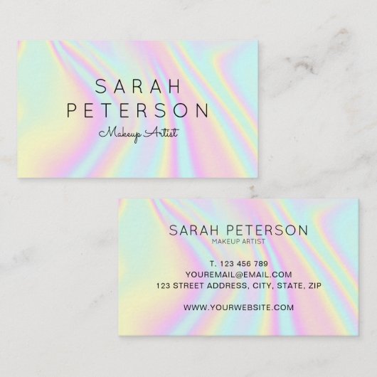 Carte De Visite Holographique moderne (Devant / Derrière)