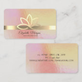 Carte De Visite Holographique moderne, Bande Or, Lotus Or (Devant / Derrière)