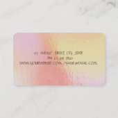 Carte De Visite Holographique moderne, Bande Or, Lotus Or (Dos)