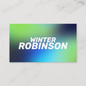 Carte De Visite Holographique moderne bleu vert turquoise (Devant)