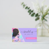 Carte De Visite Holographique moderne Braider Stylist (Debout devant)