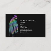 Carte De Visite Holographique moderne cheveux Braider, tresses, tr (Dos)