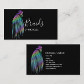 Carte De Visite Holographique moderne cheveux Braider, tresses, tr (Devant / Derrière)