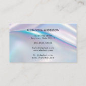 Carte De Visite Holographique moderne élégant Élégant Iridescente (Dos)