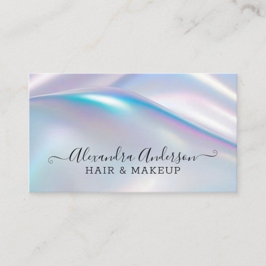 Carte De Visite Holographique moderne élégant Élégant Iridescente (Devant)