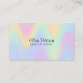 Carte De Visite Holographique moderne et script noir élégant (Devant)