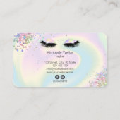 Carte De Visite holographique moderne maquillage girly iridescend (Dos)