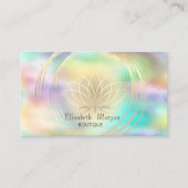 Carte De Visite Holographique moderne, Or Rose, Cercles d'or Lotus (Devant)