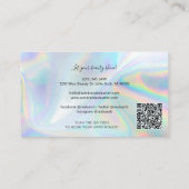 Carte De Visite Holographique moderne QR Code Beautician (Dos)