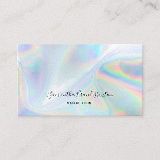 Carte De Visite Holographique moderne QR Code Beautician (Devant)