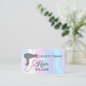 Carte De Visite Holographique moderne, Sèche-cheveux argenté, Salo (Debout devant)