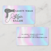 Carte De Visite Holographique moderne, Sèche-cheveux argenté, Salo (Devant / Derrière)