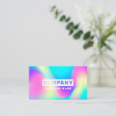 Carte De Visite Holographique moderne Sky Pastel Abstrait Rainbow (Debout devant)