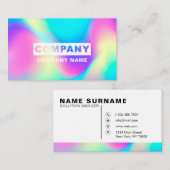 Carte De Visite Holographique moderne Sky Pastel Abstrait Rainbow (Devant / Derrière)